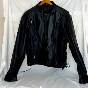 Leather Gallery Men’s Black Leather Jacket, Size Small
